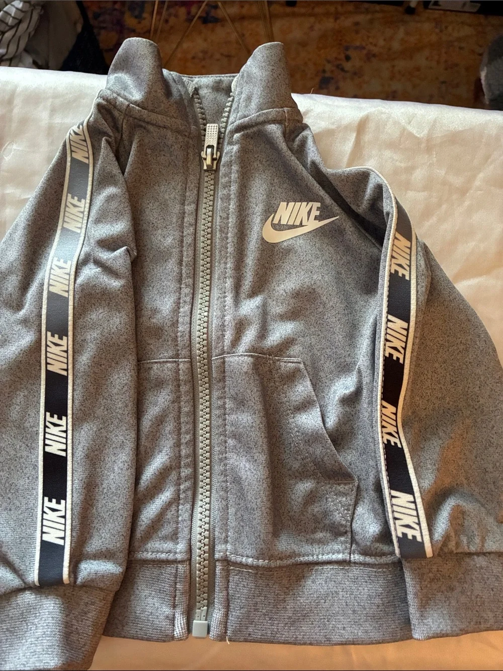 Nike Kids Gray Logo Joggers with Branded Tape